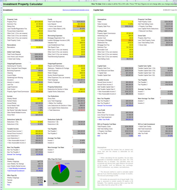 Property Development Spreadsheet Template —