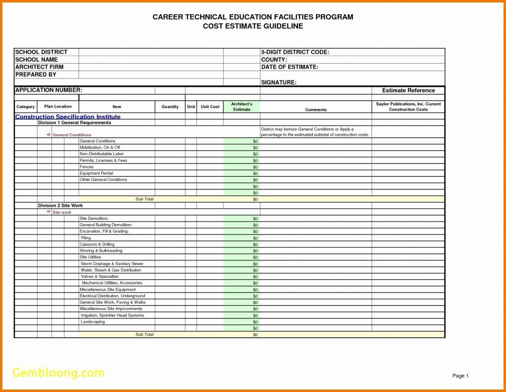 Rebar Estimate Excel Spreadsheet throughout Csi Divisions Excel