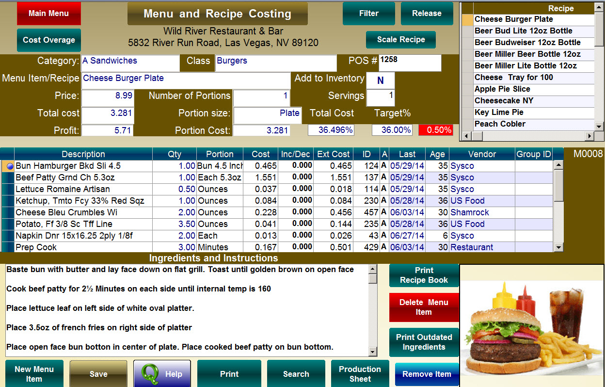 Recipe Costing Spreadsheet within Food Cost Calculator For Accurate