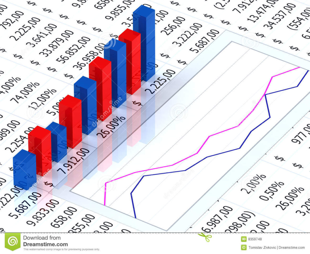 Spreadsheet Graph with Spreadsheet With Graph Stock Illustration