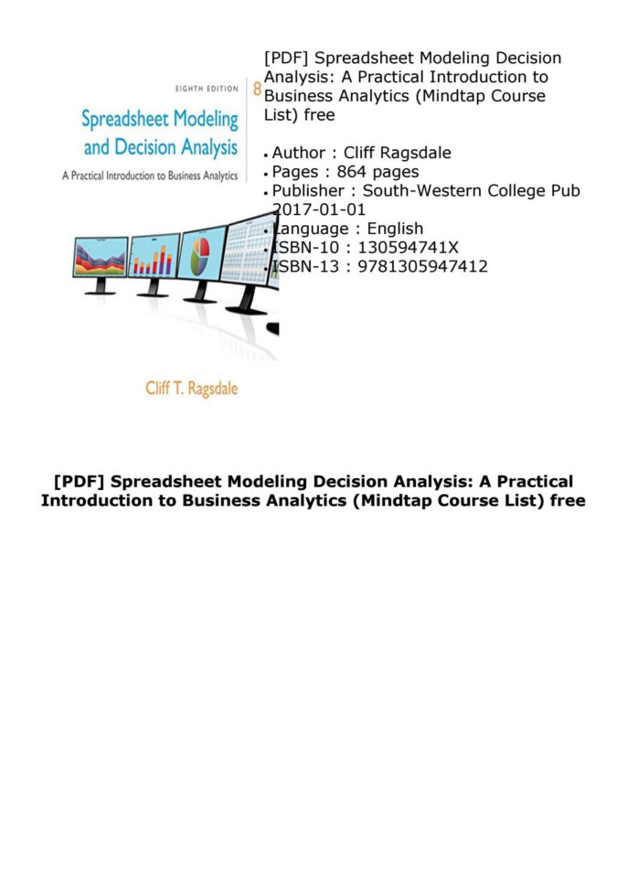 Spreadsheet Modeling And Decision Analysis 8Th Edition Pdf Printable