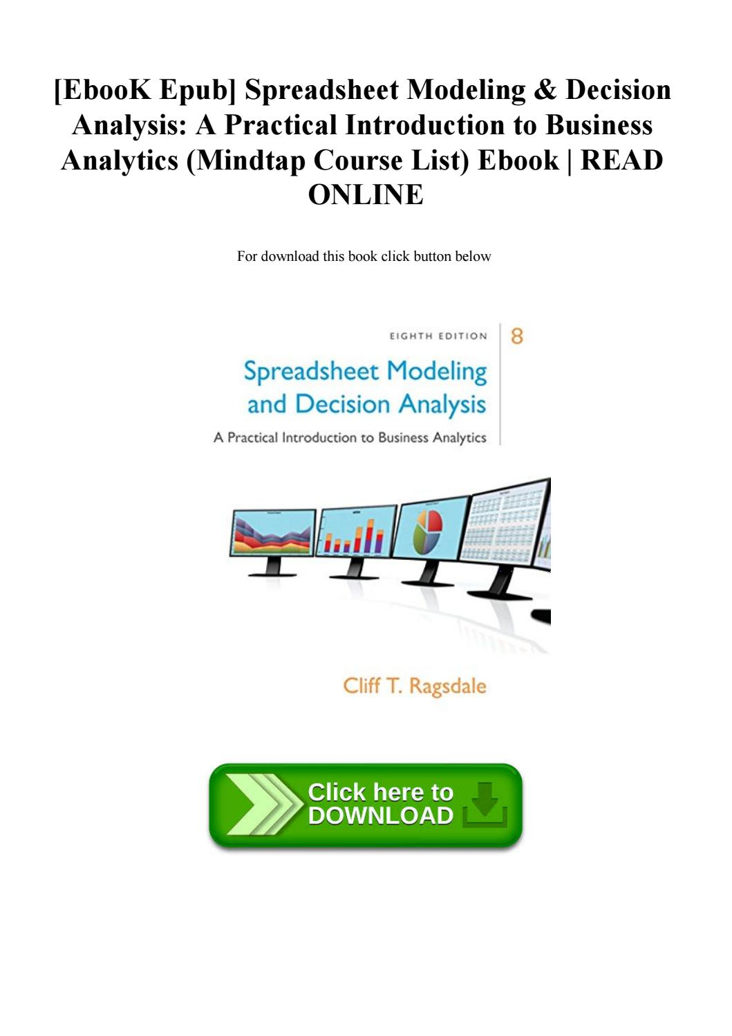 Spreadsheet Modeling And Decision Analysis Ebook —