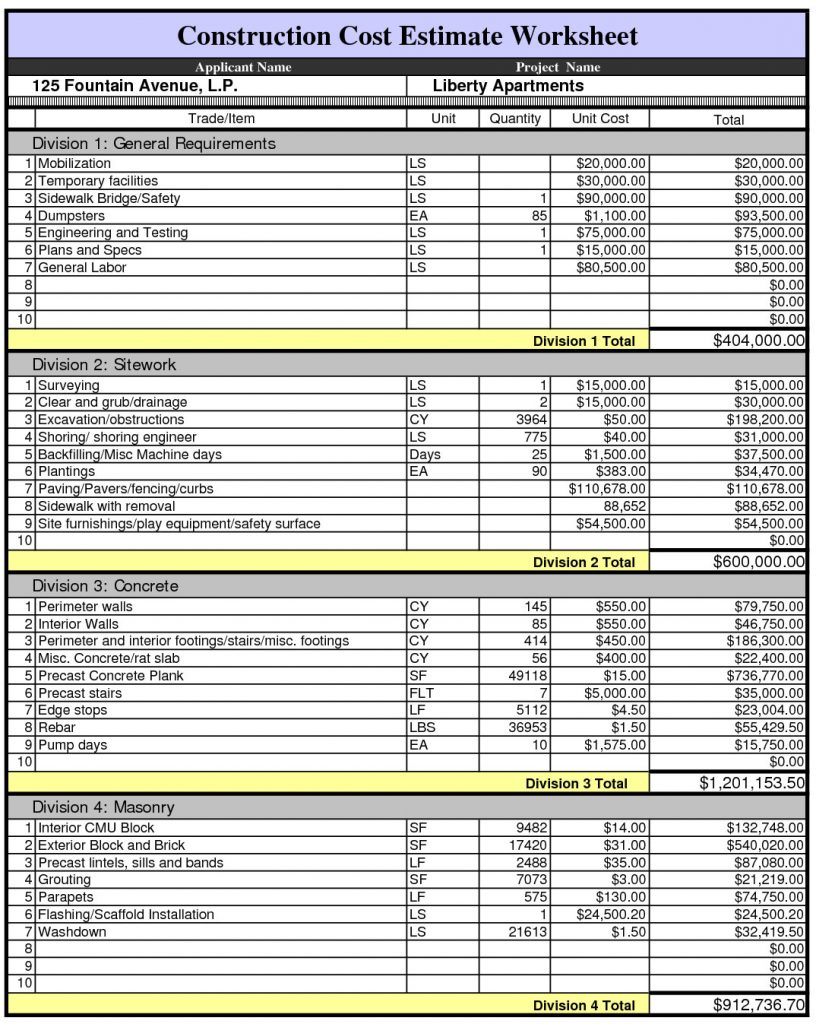 Spreadsheet Percentage inside Excel Estimating Spreadsheet Calculate