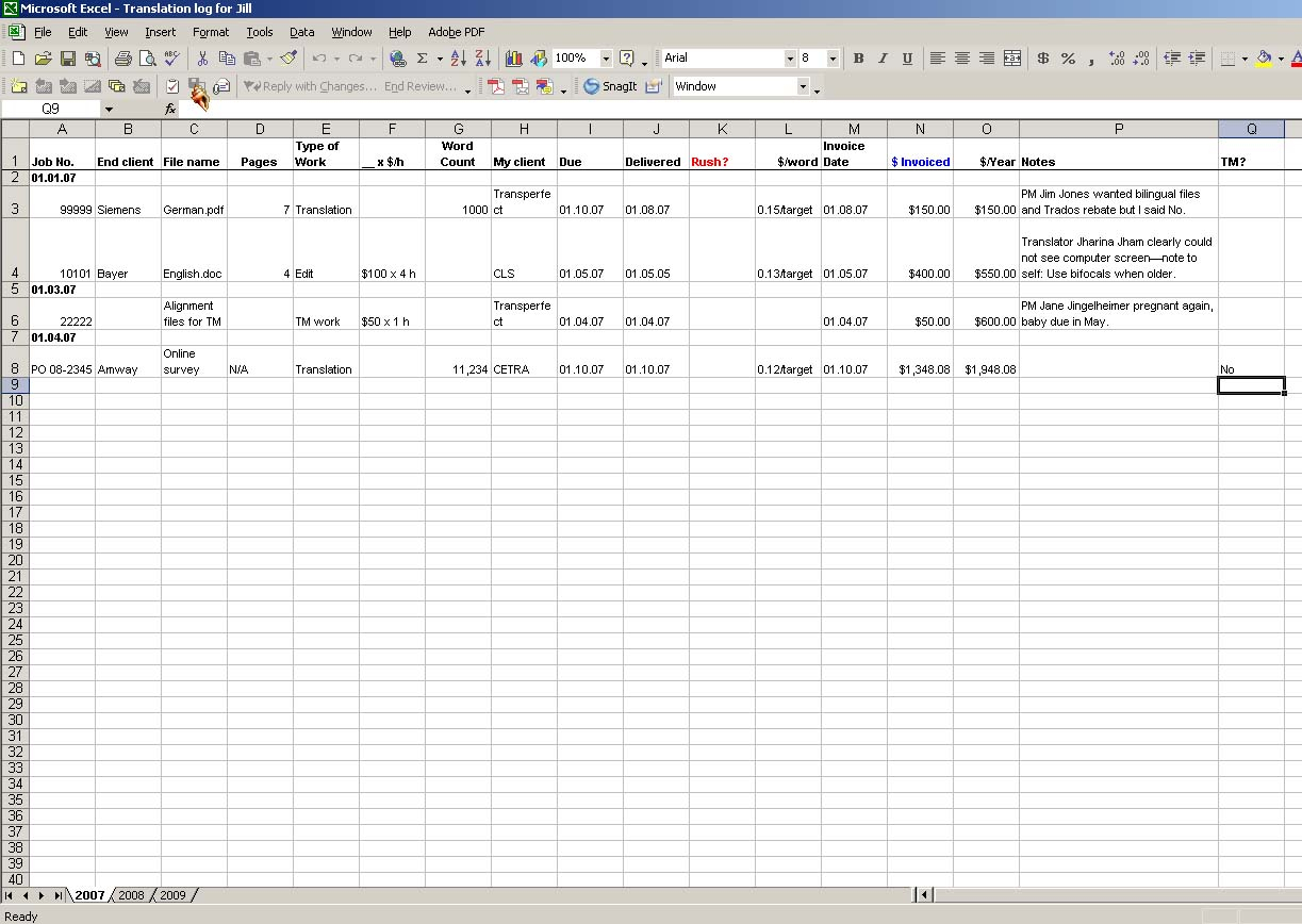 Spreadsheet To Keep Track Of Clients pertaining to I Don't Need No Stinkin' Job Tracking System
