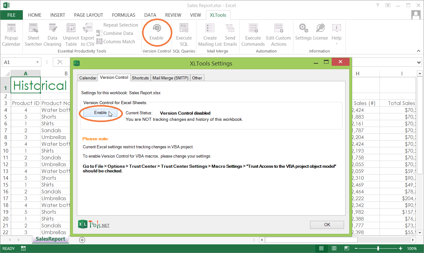 Spreadsheet Version Control —