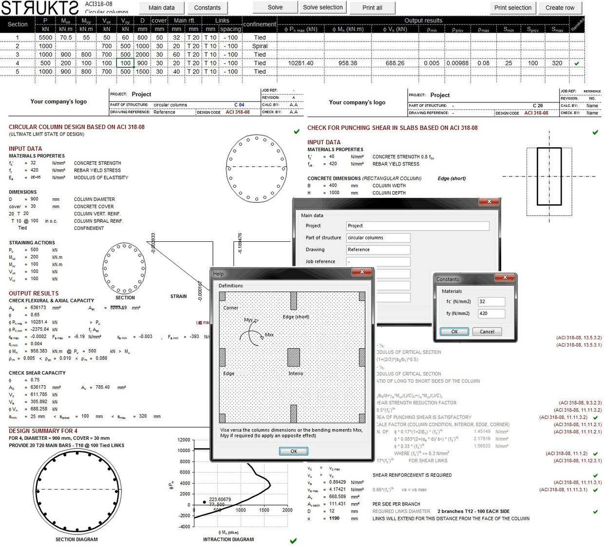 Structural Engineering Spreadsheets within Strukts Structural Design