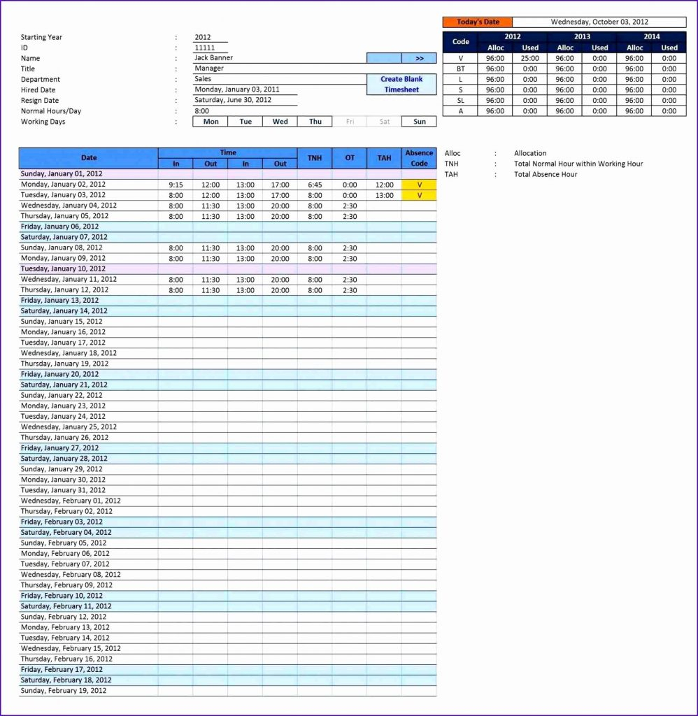 Team Tracking Spreadsheet —