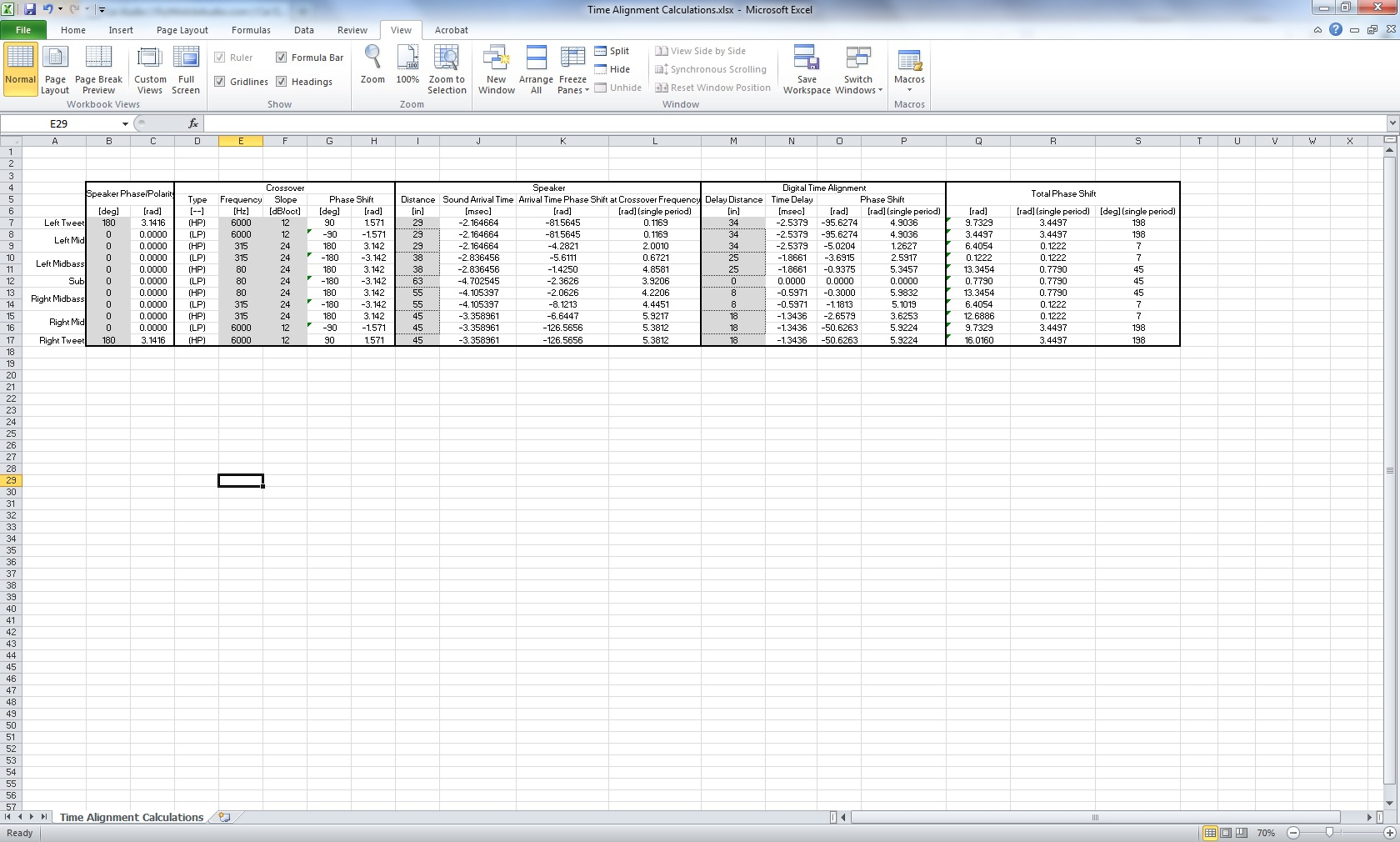 Time Calculator Spreadsheet within Time Alignment Phase Calculation