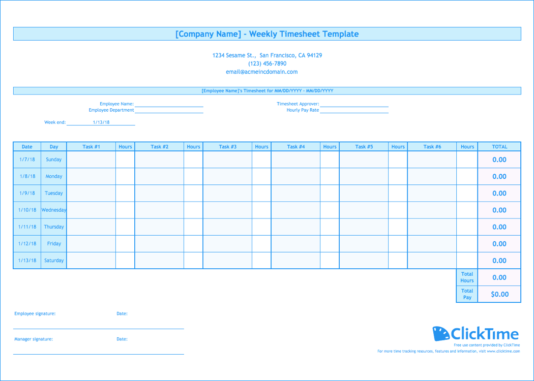 Time Card Spreadsheet Excel With Regard To Weekly Timesheet Template