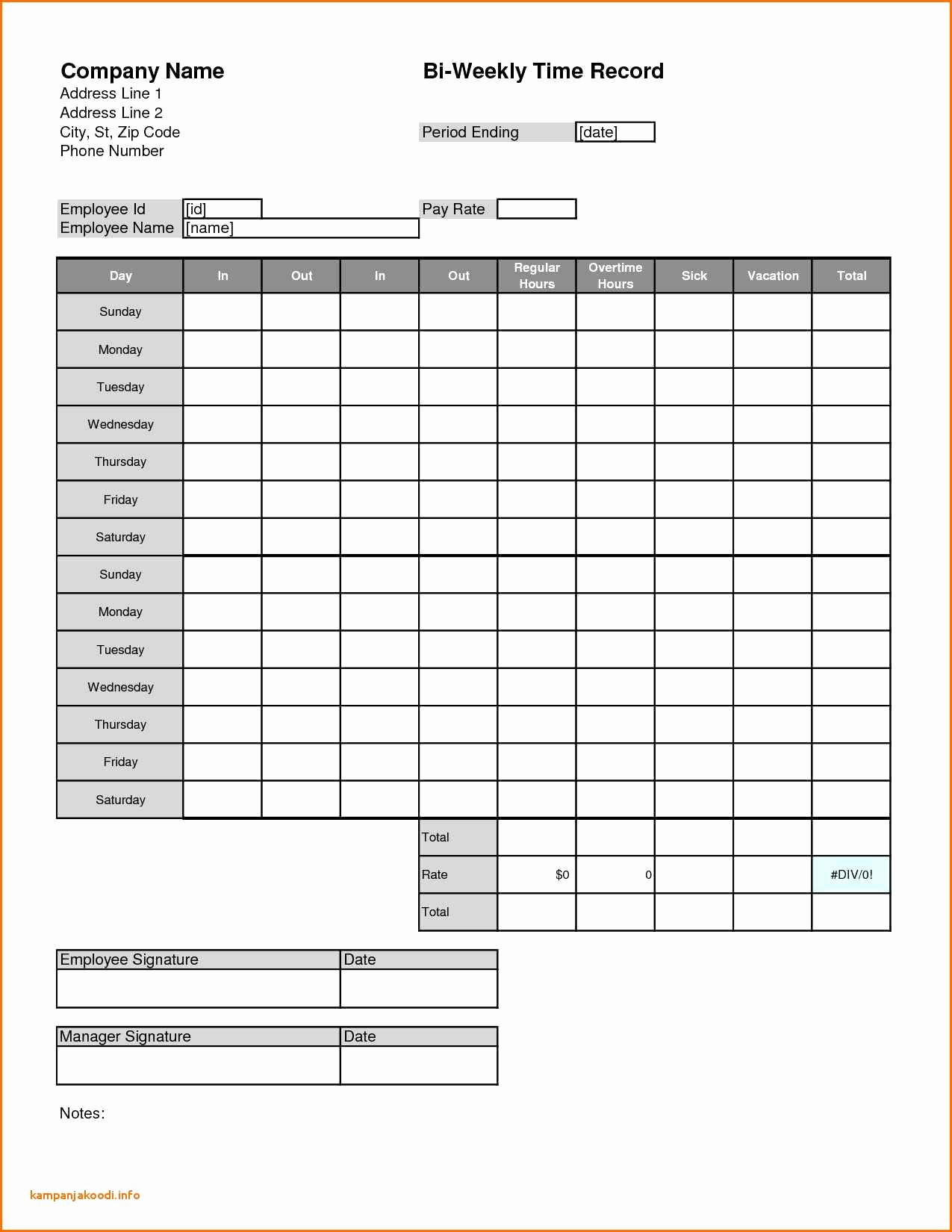 Time Card Spreadsheet with regard to Bi Monthly Timesheet Template