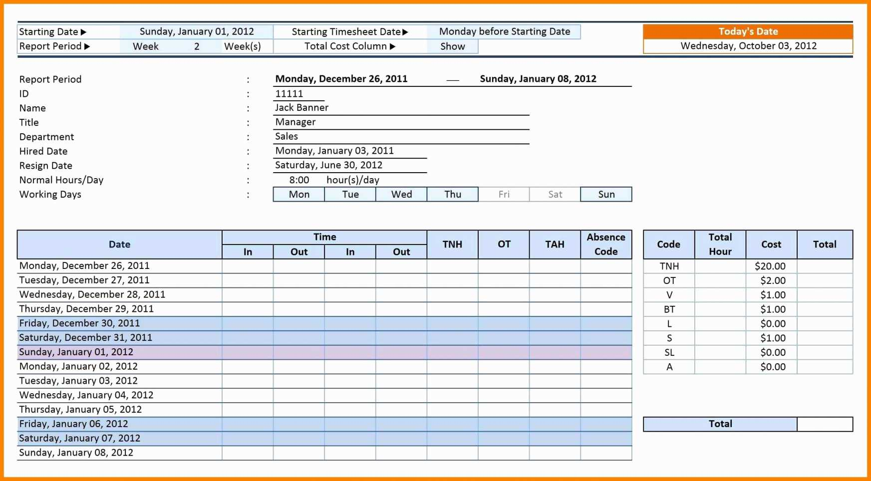 Time Management Spreadsheet Excel Templates