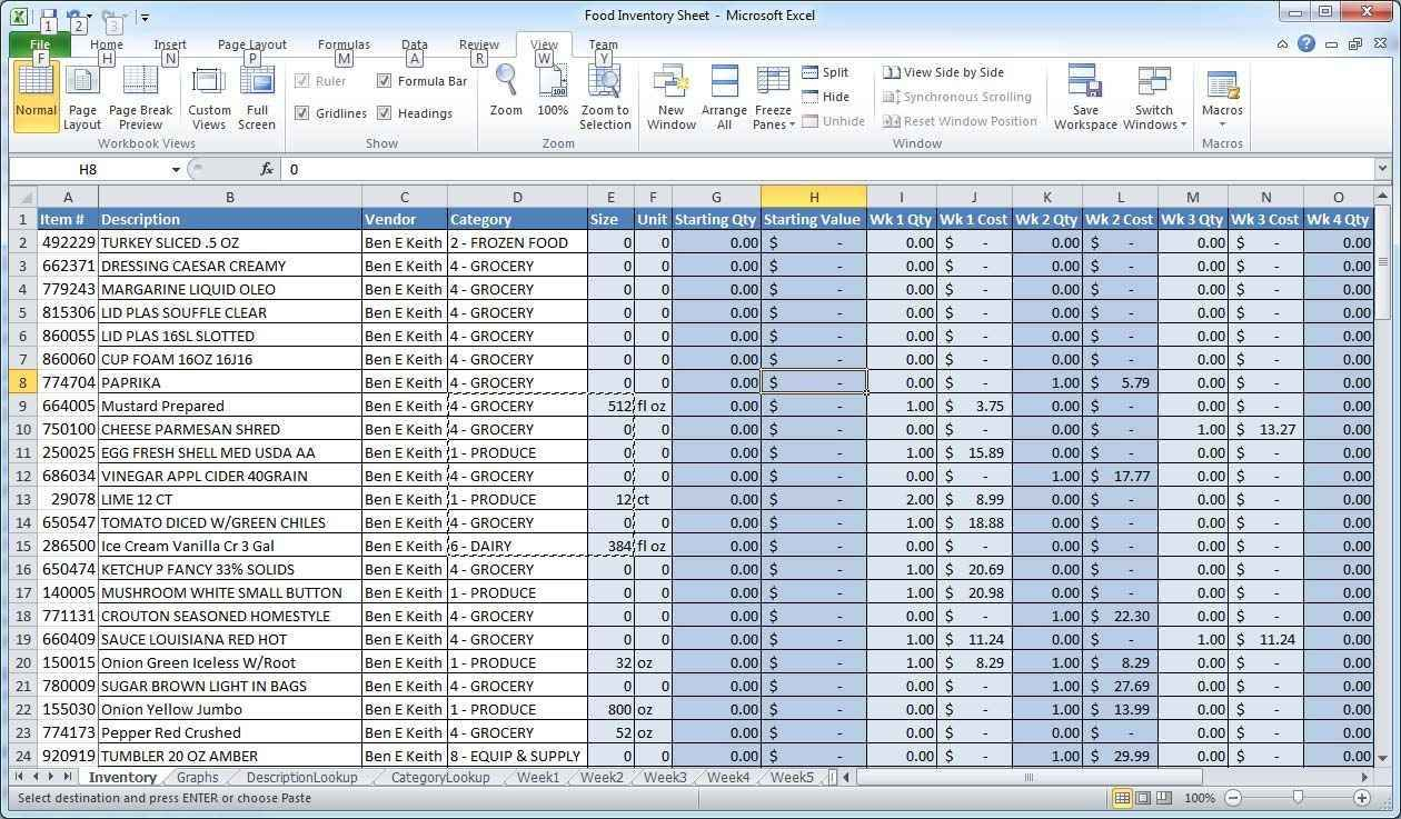 Vending Machine Tracking Spreadsheet —