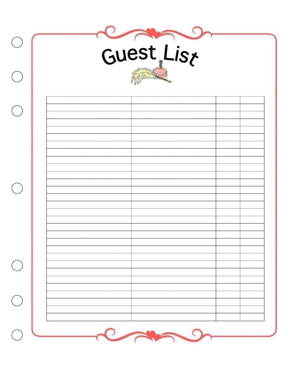 Wedding Guest Excel Spreadsheet throughout Free Wedding Guest List