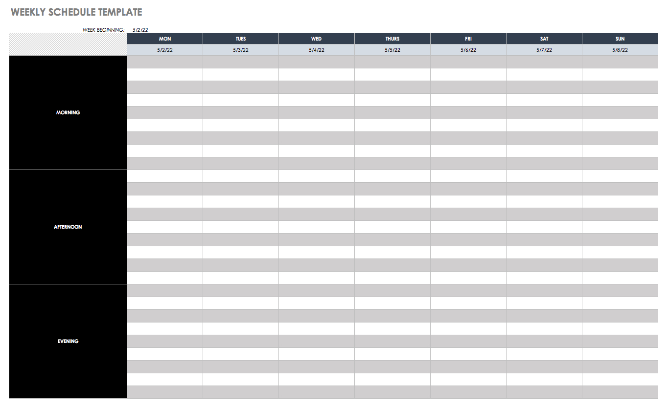 Weekly Schedule Spreadsheet Spreadsheet Downloa weekly planner