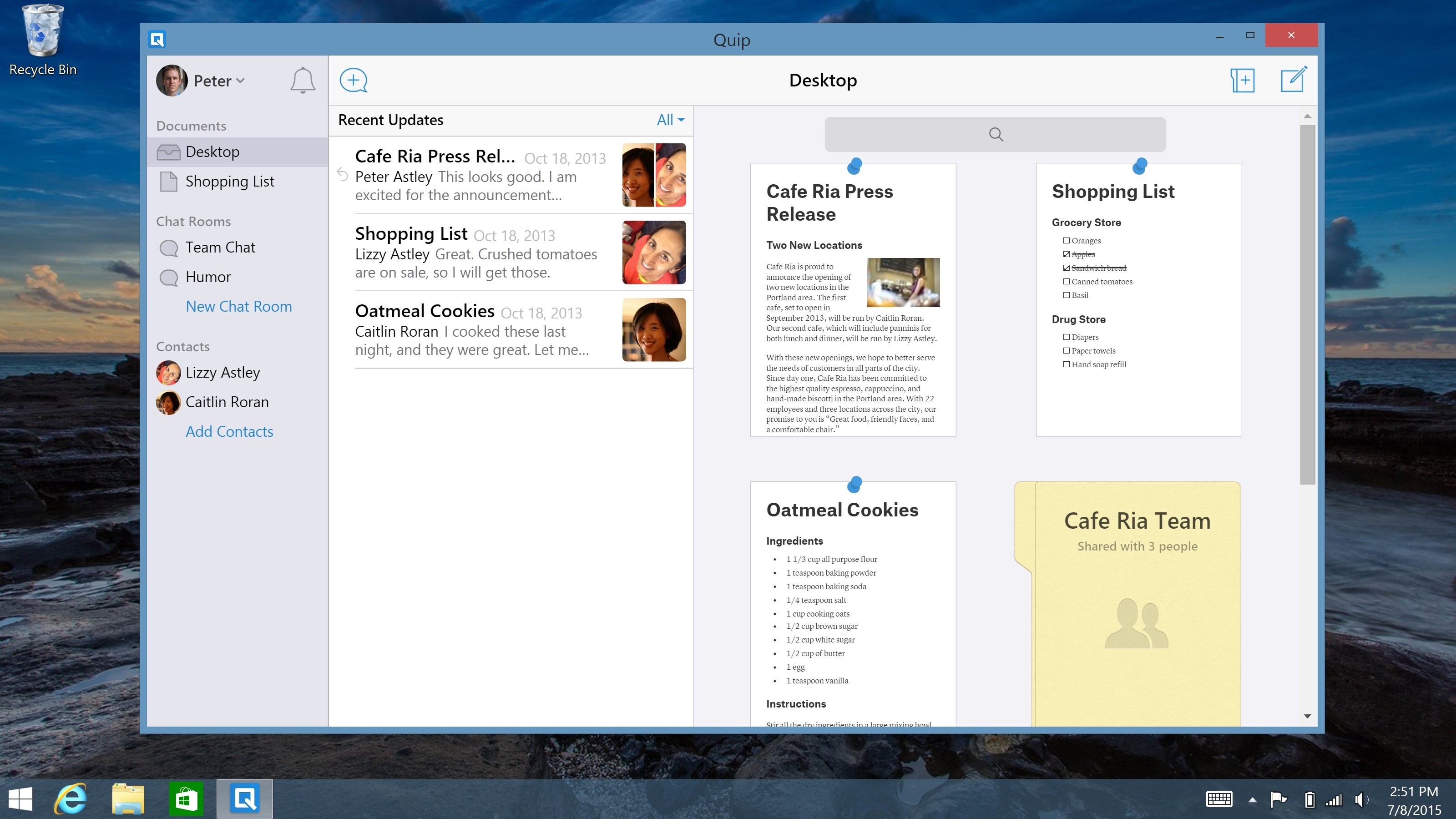 Windows Spreadsheet App within Quip Takes On Microsoft Office With