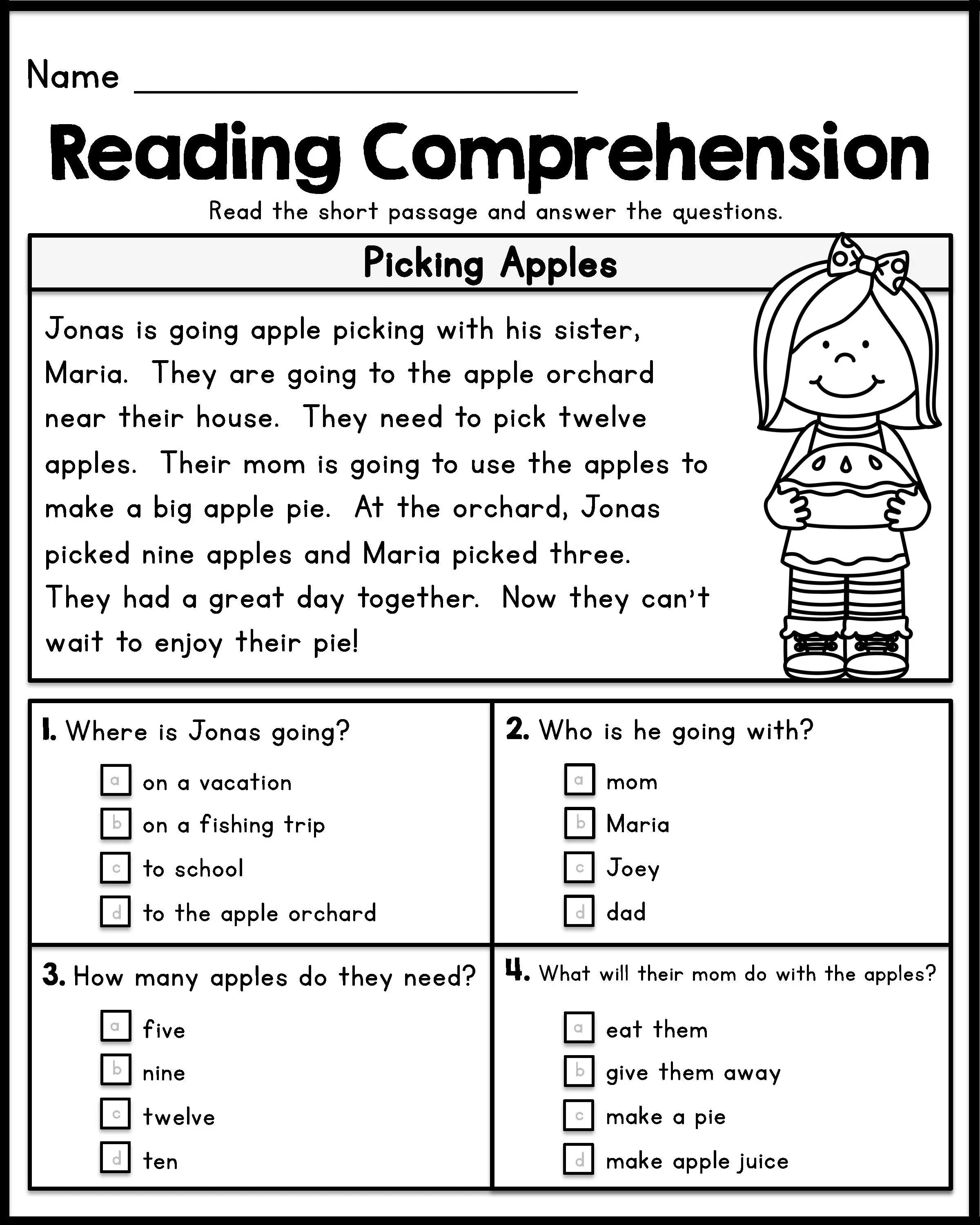 Picture Comprehension For Grade 1 Pdf Daily Reading Comprehension