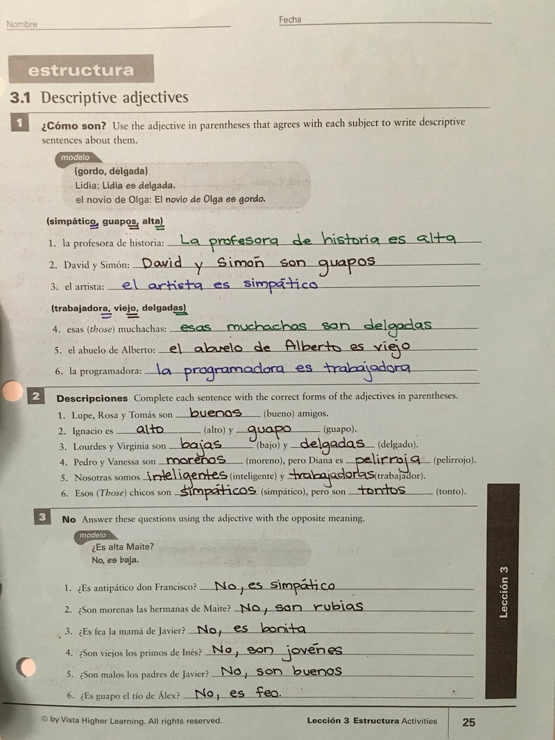 Answers To Spanish 1 Worksheets Skyline High School Spanish —