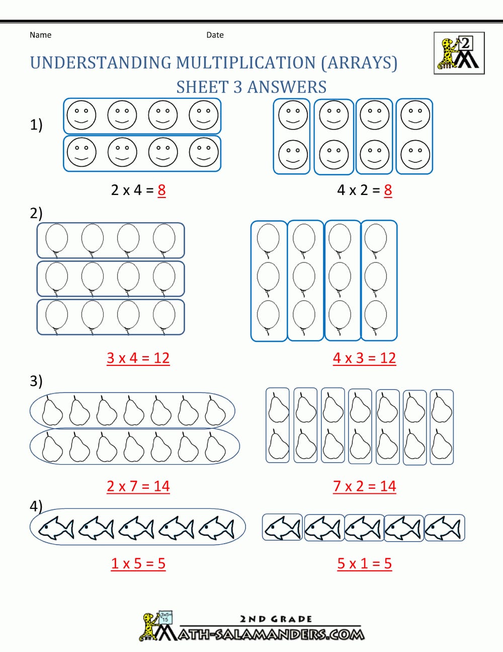 Beginning Multiplication Worksheets —