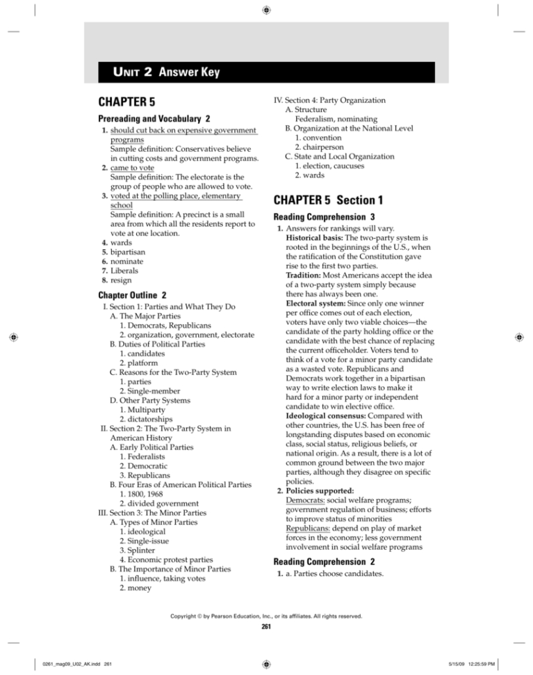 Chapter 7 Section 2 Elections Worksheet Answers —
