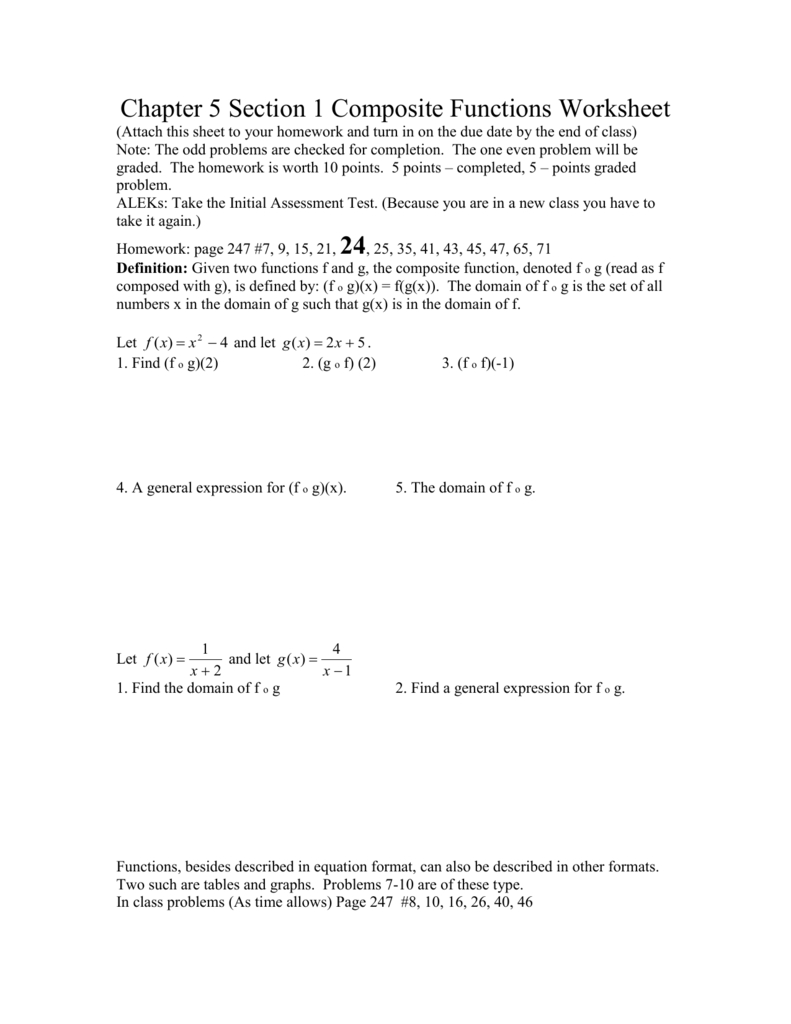 Composite Function Worksheet Answers —