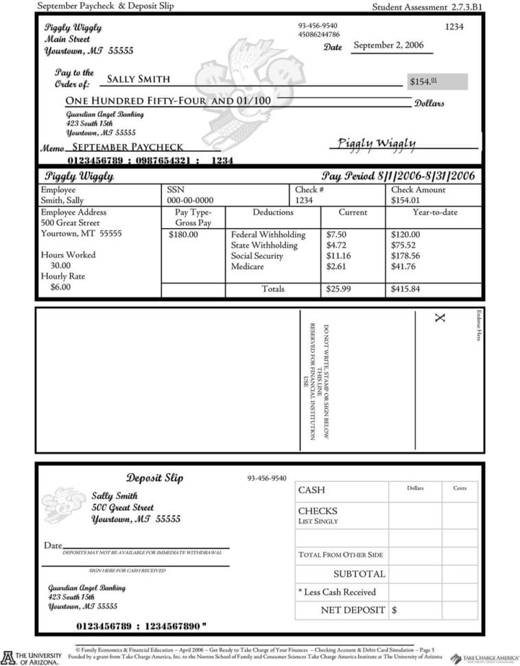 Managing A Checking Account Worksheet Answers —