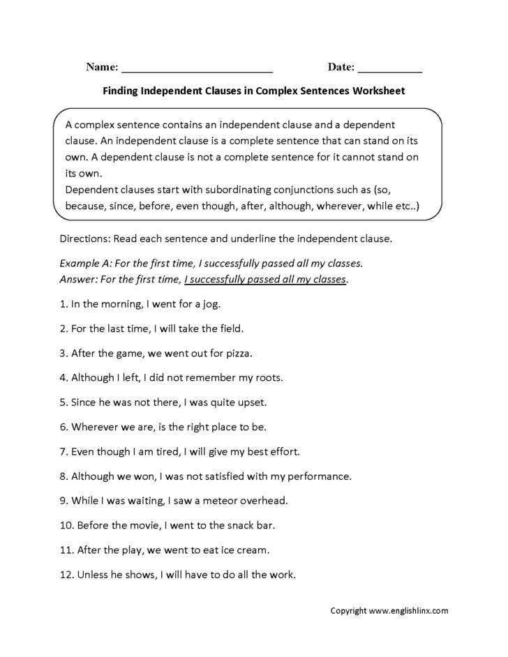 Simple Compound And Complex Sentences Worksheet Pdf With Answers — db
