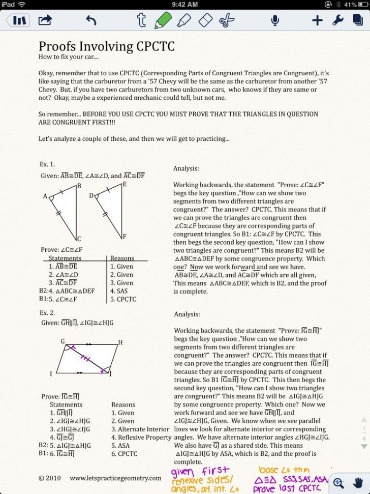 Cpctc Proofs Worksheet With Answers —