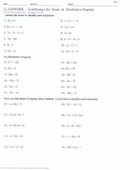 Combining Like Terms With Distributive Property Worksheet PROPDCRO