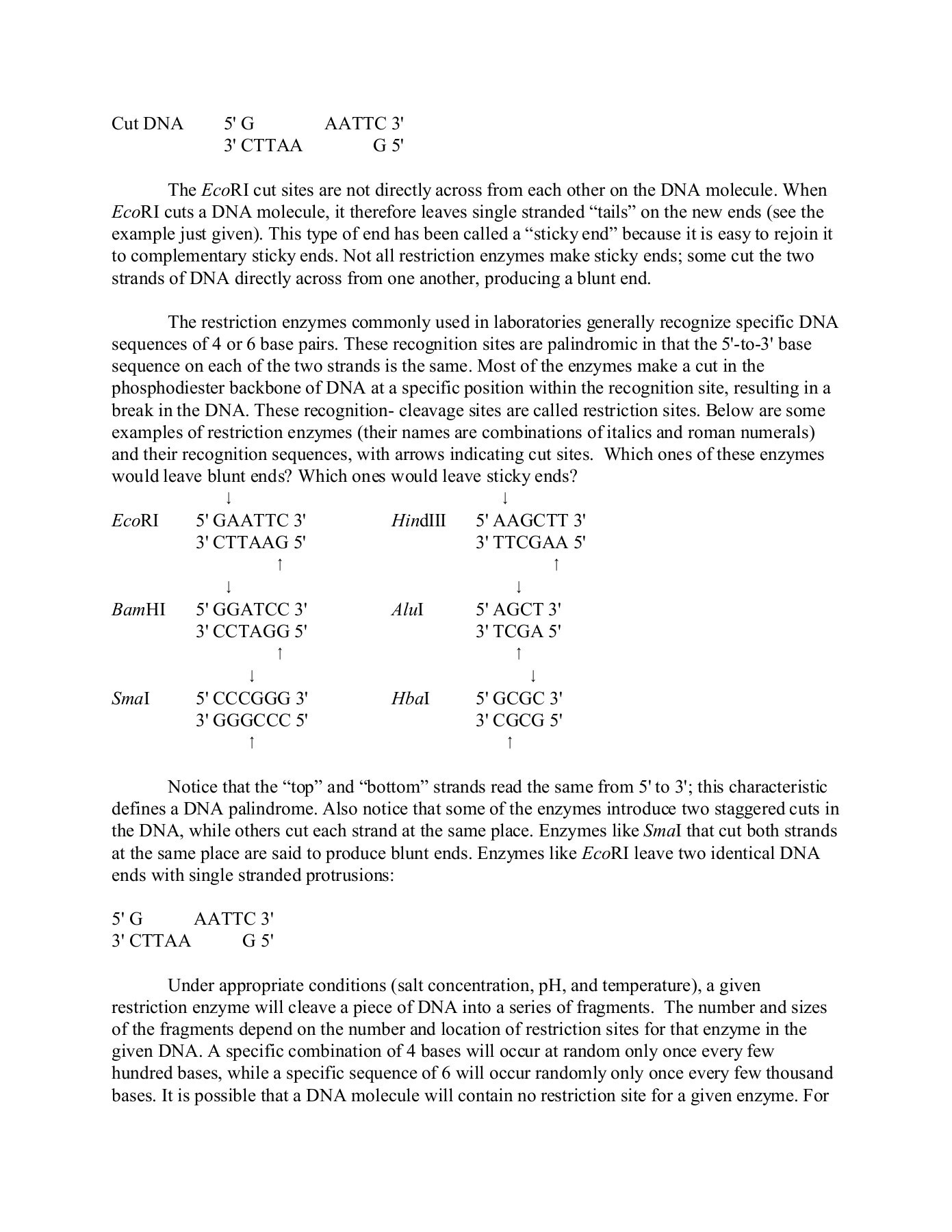 Dna Scissors Introduction To Restriction Enzymes Objectives —