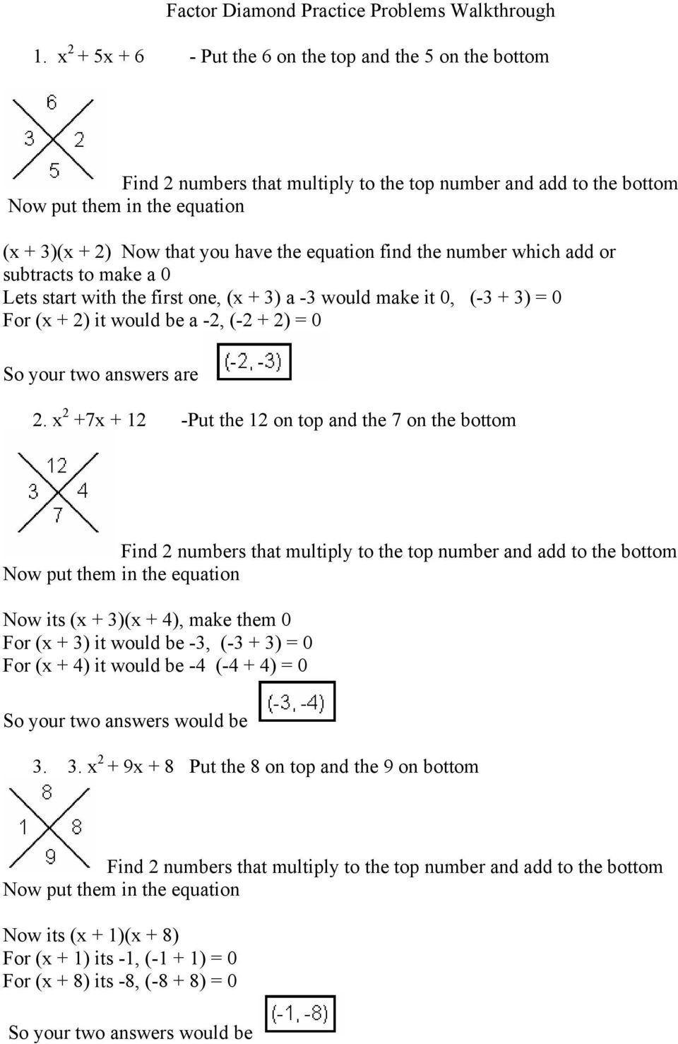 Factor Diamond Practice Problems Pdf —