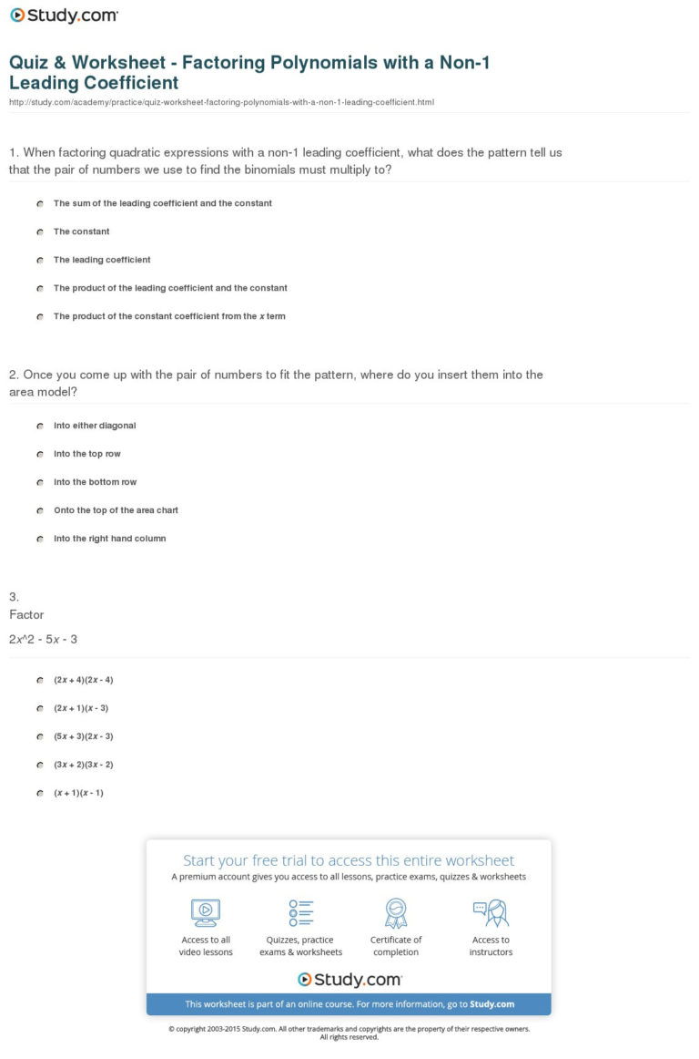 factoring polynomials worksheet with answers algebra 2 kuta 1 768x1162 - Tips For Solving Factoring Polynomials Worksheet With Answer Key Pdf