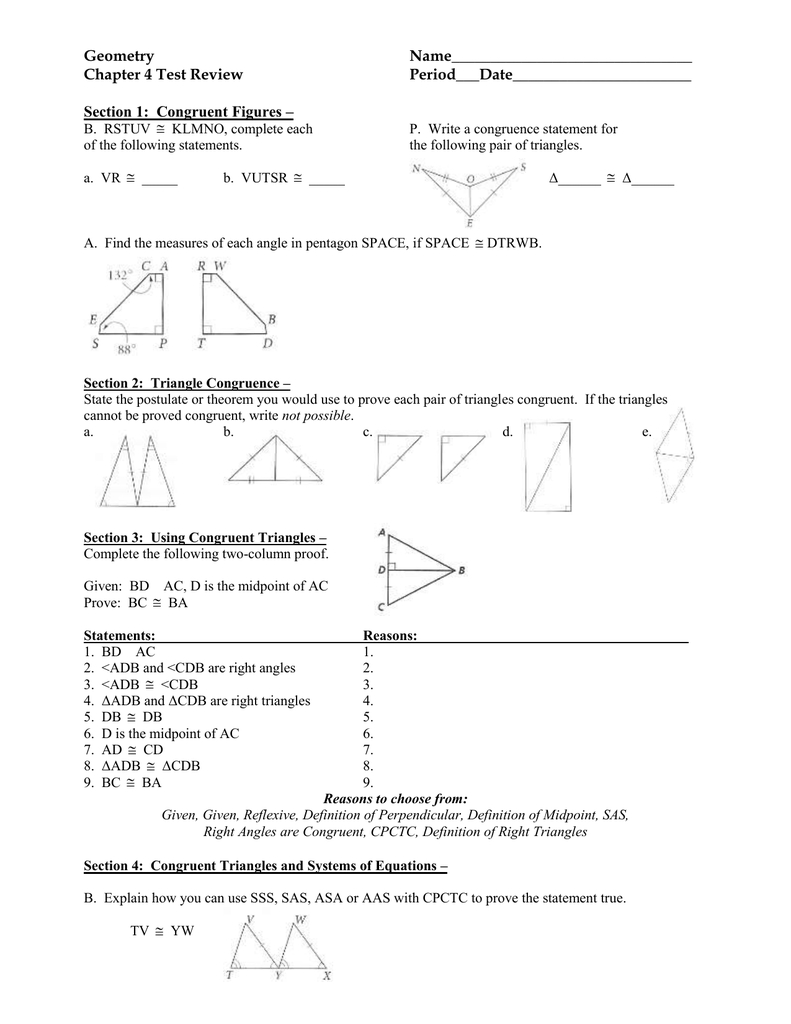 Geometry Name Chapter 4 Test — db-excel.com