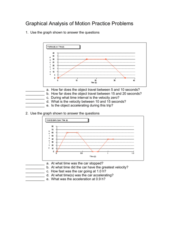 Graphical Analysis Of Motion Worksheet Answers —