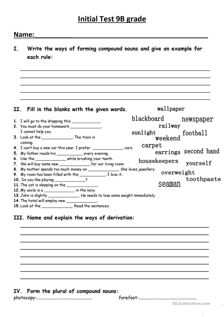 Ninth Grade Worksheets — db-excel.com