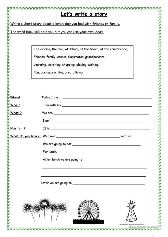 Let's Write A Short Story English Esl Worksheets —