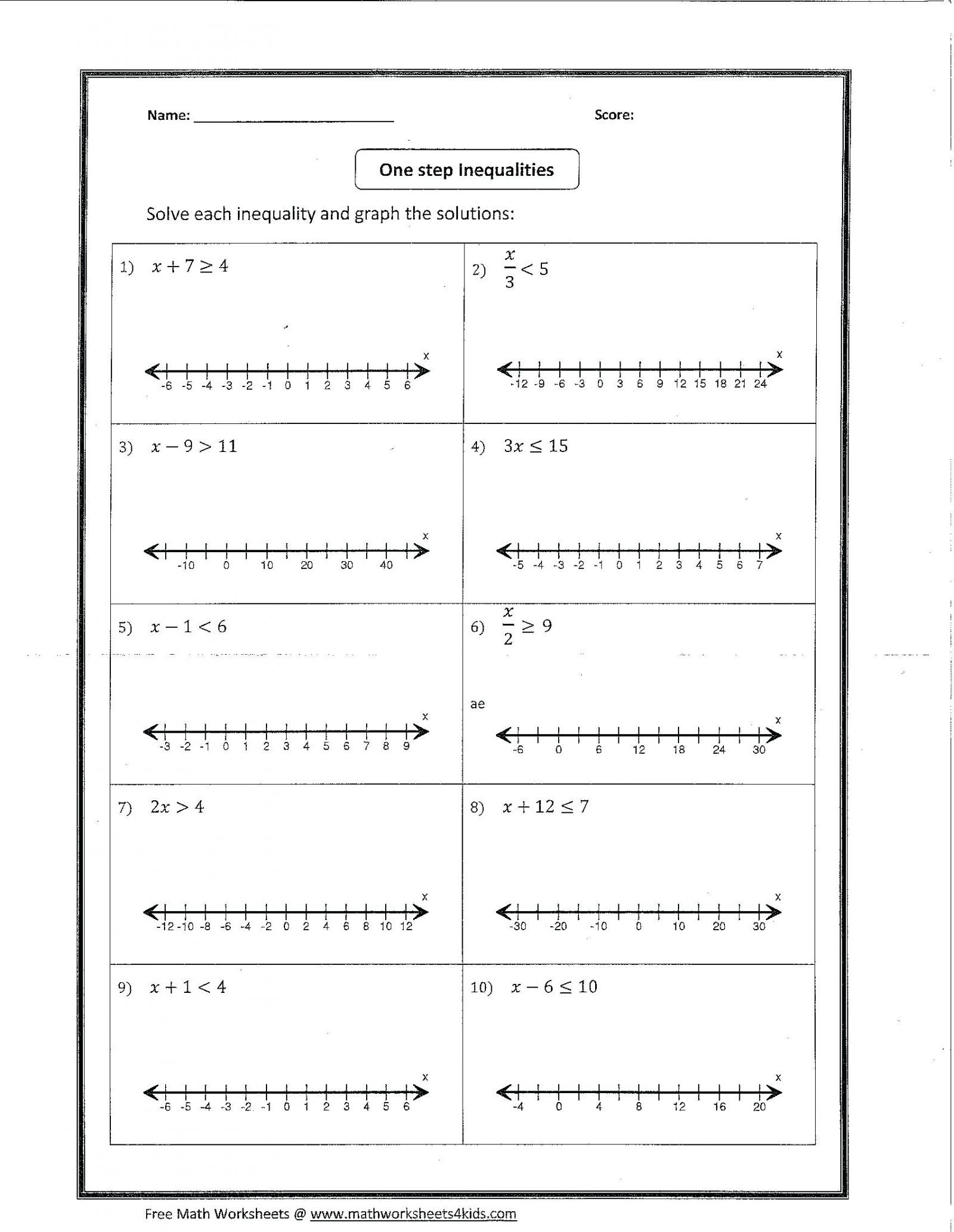 Linear Equalities Math Solving Equations Answer Algebra —