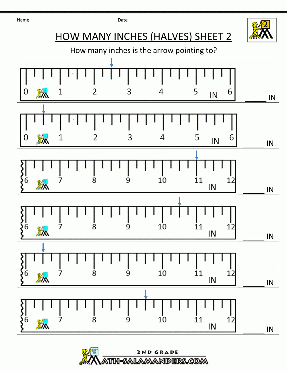 Measurement Math Worksheets Measuring Length —