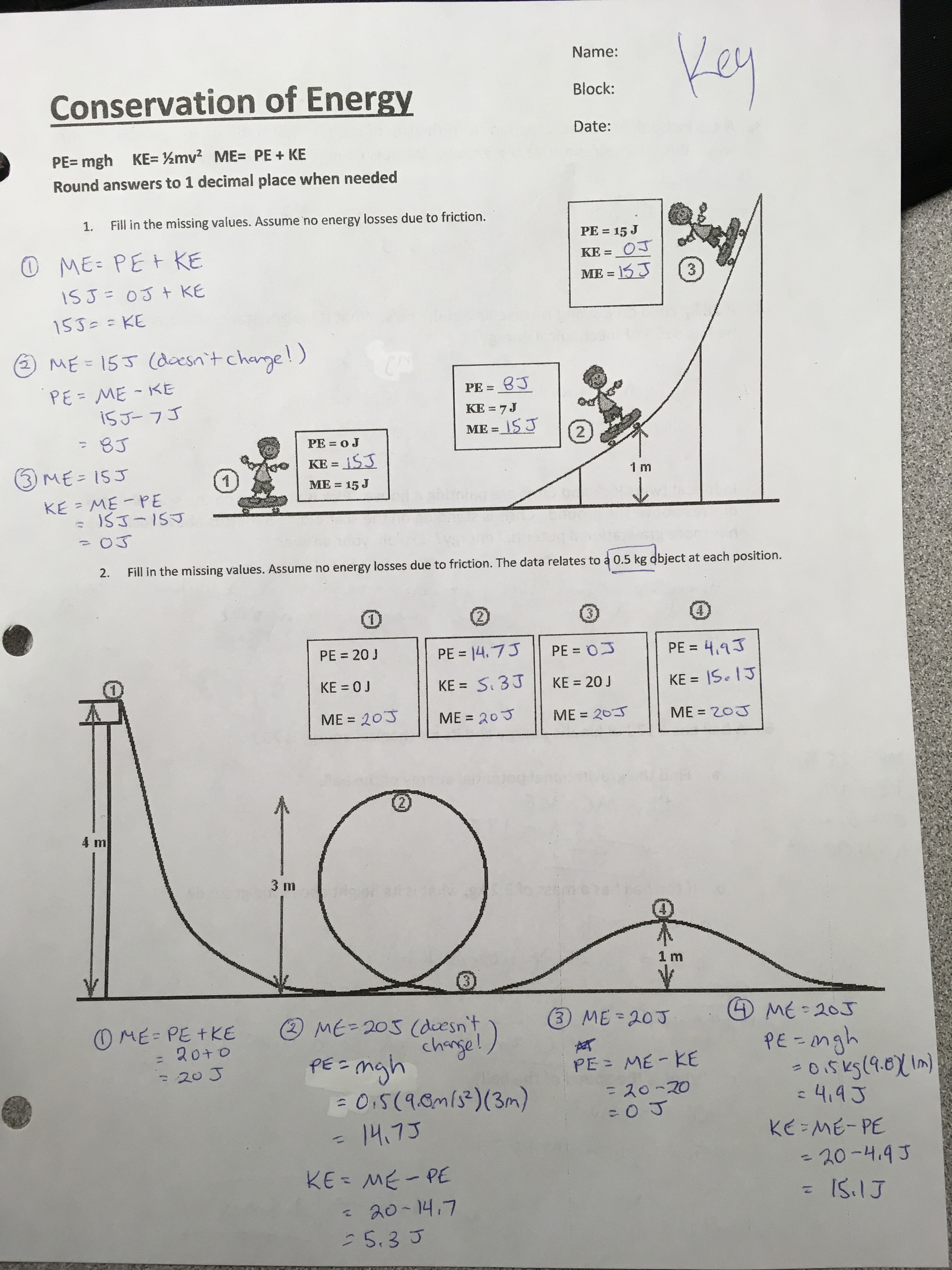Mechanical Energy And Conservation Of Energy Answer Key Ko
