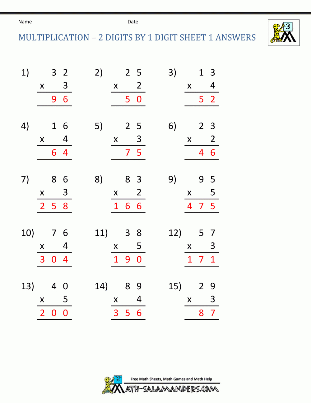 Multiplication Practice Worksheets Grade 3 — db-excel.com