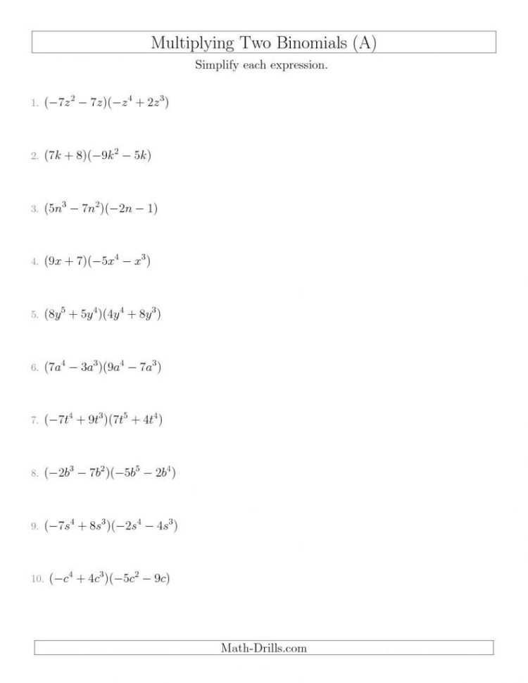 Multiplying Monomials And Polynomials Worksheet Unique —