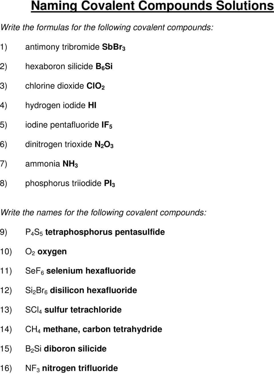 Naming Ionic And Covalent Compounds Worksheet Answer Key —
