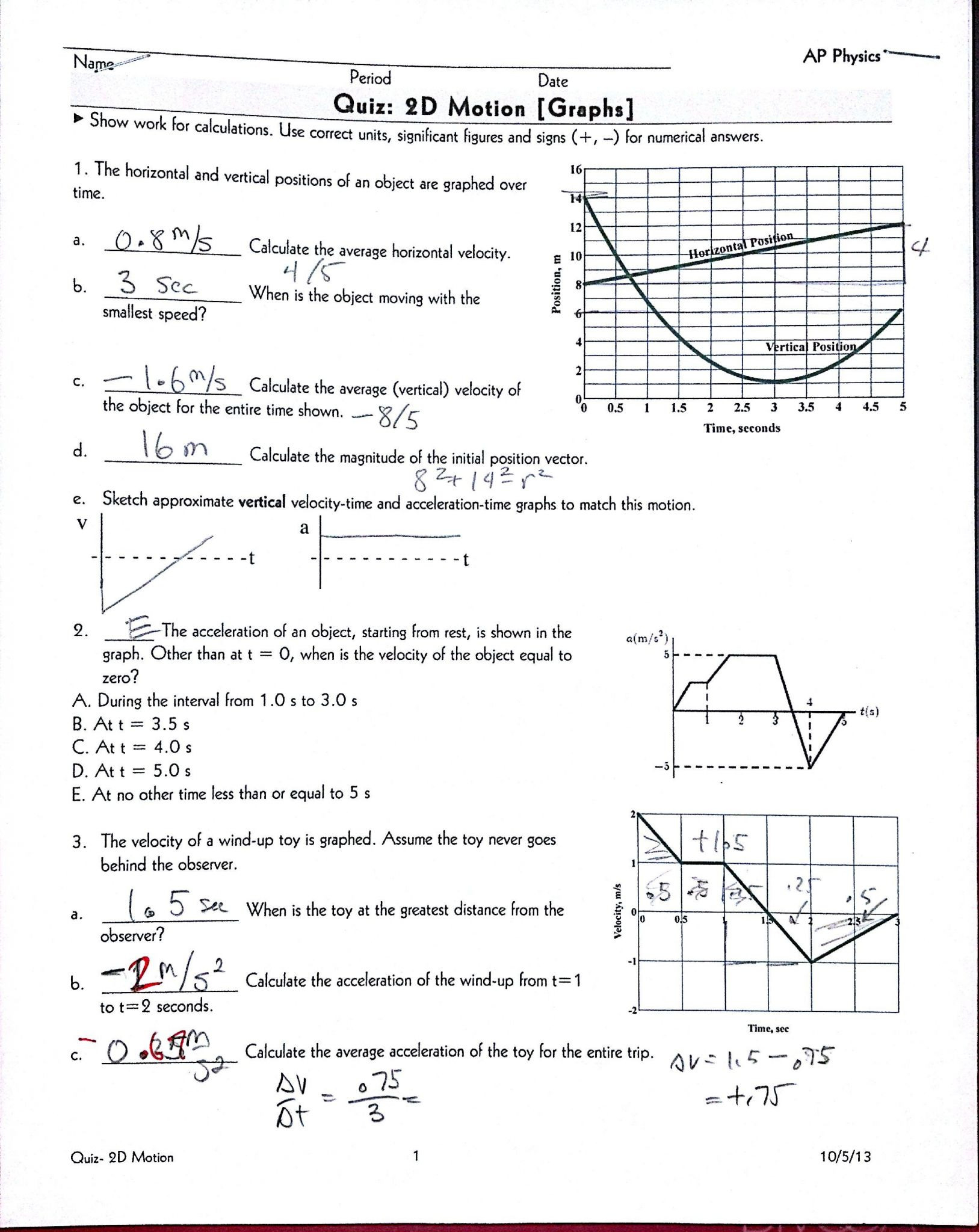 Projectile Motion Simulation Worksheet Answer Key —