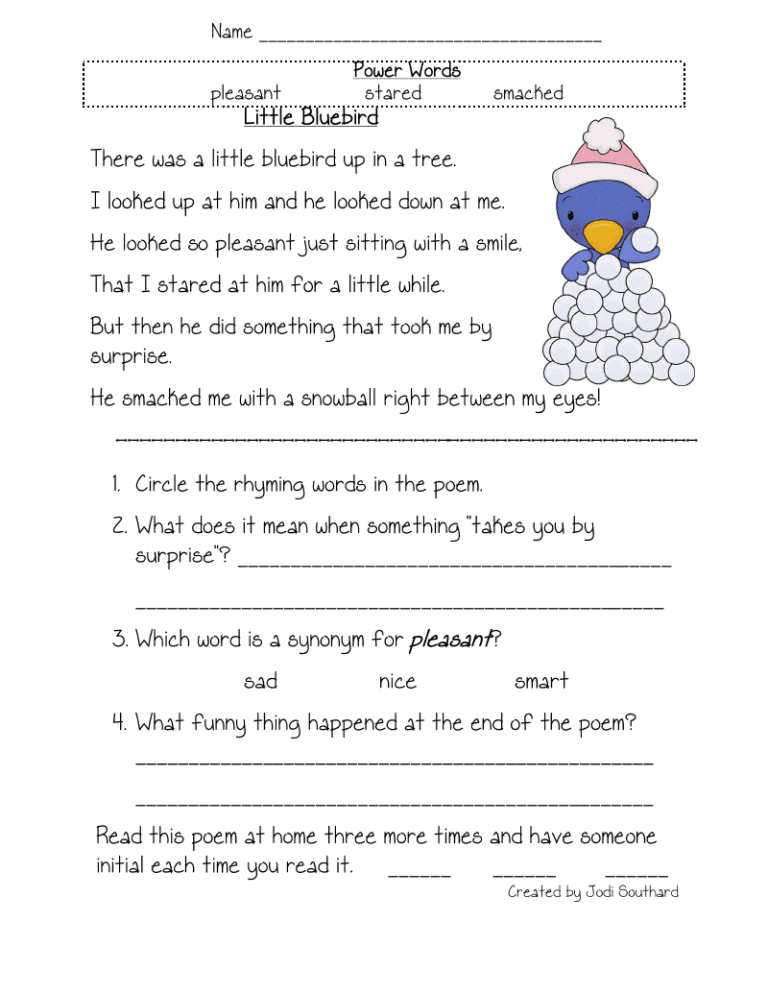 Reading Comprehension Worksheets 4Th Grade Math Worksheet —