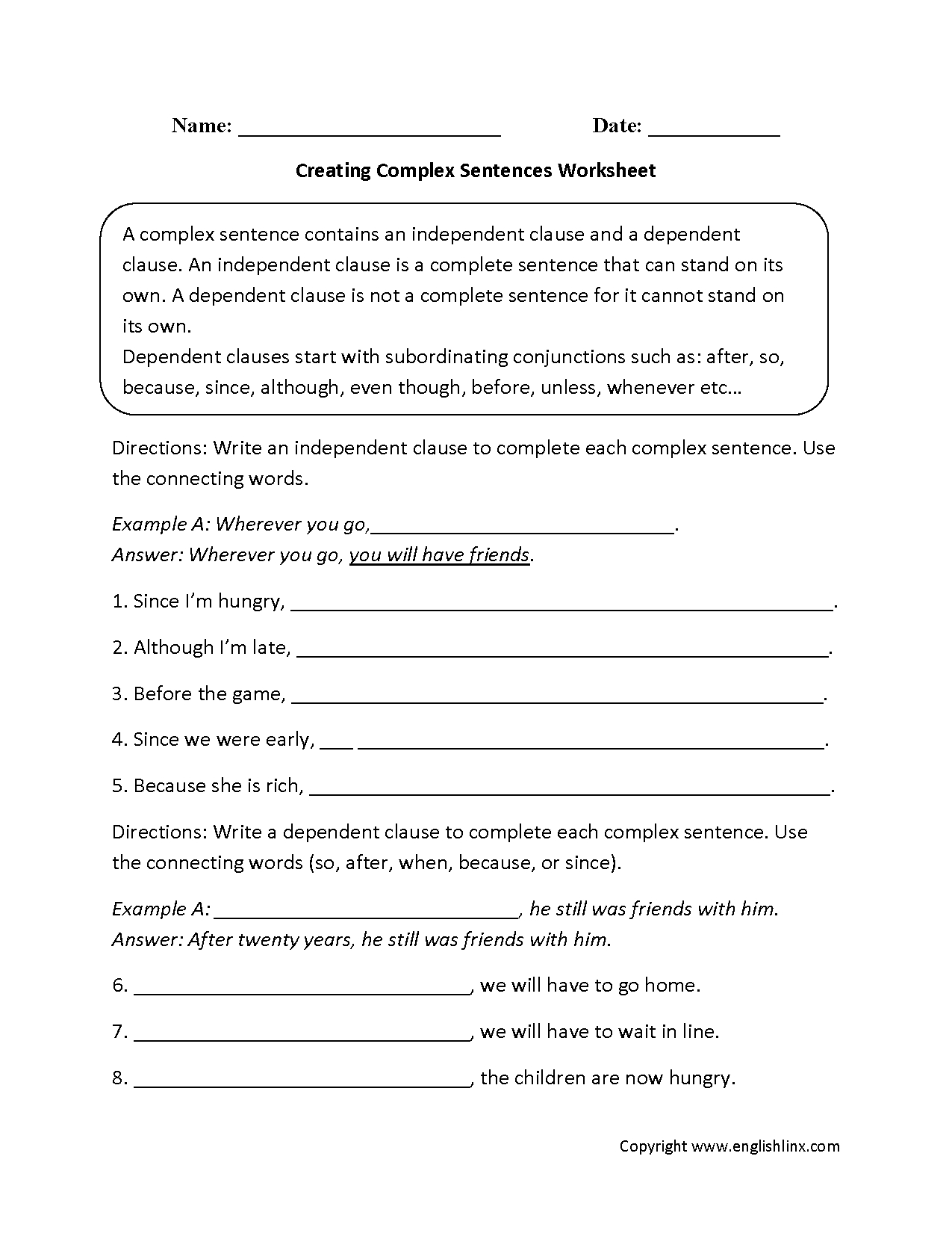 Simple Compound And Complex Sentences Worksheet Pdf —