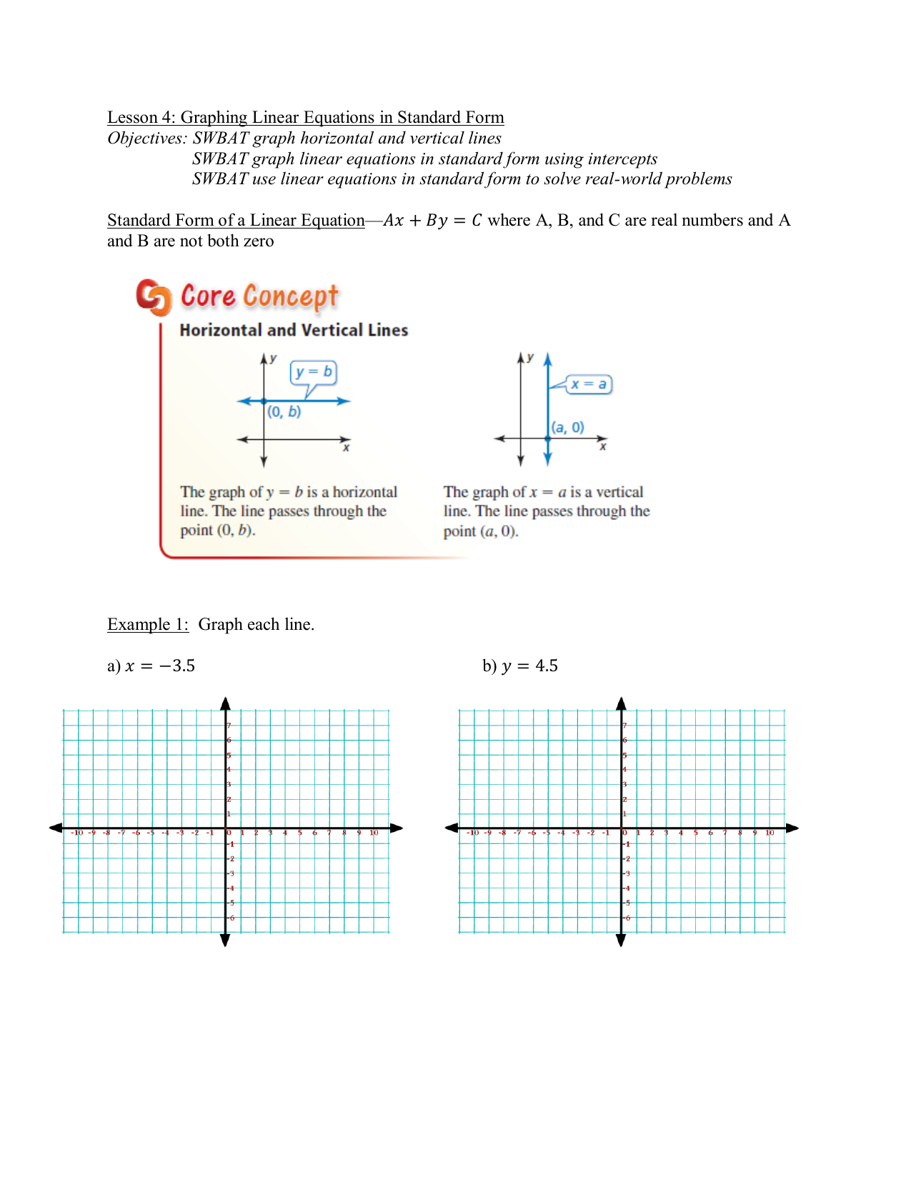 Slope Intercept Rm Worksheet Standard Of Linear Equation —