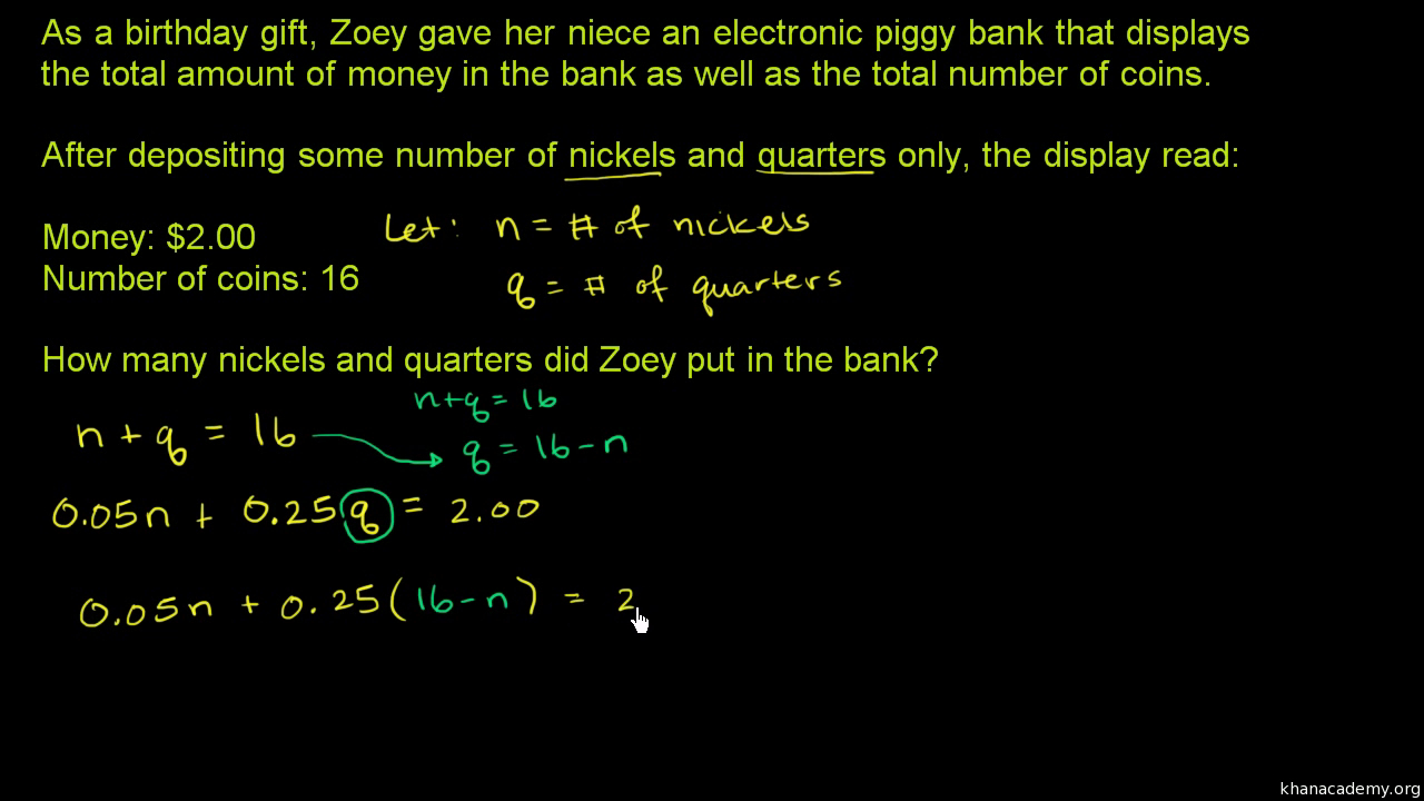 System Of Equations Algebra All Content Math Khan Academy