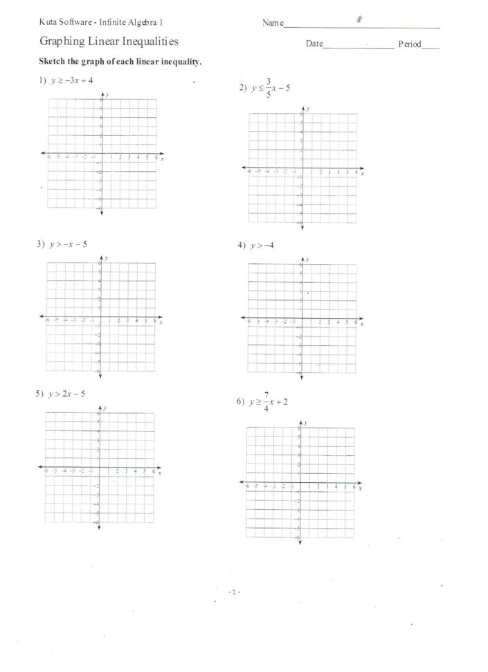 Solving Systems Of Linear Inequalities Worksheet —