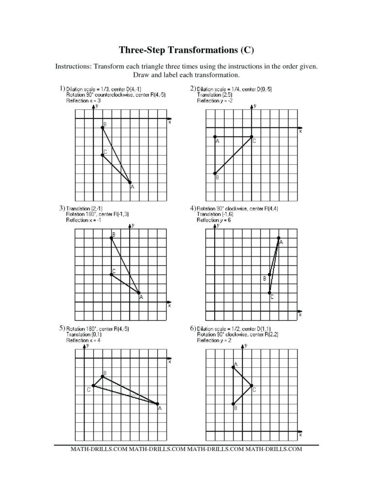Transformation Math Worksheets Transformation Math —