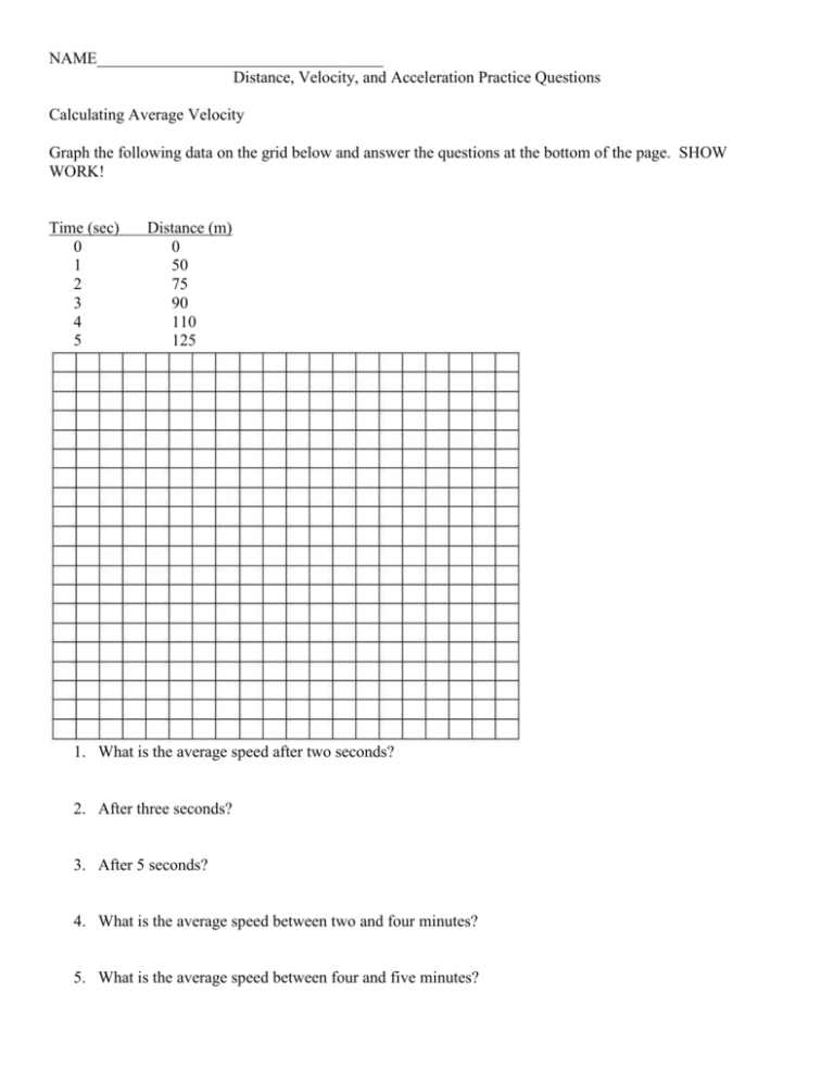 Acceleration Calculations Worksheet Answers —