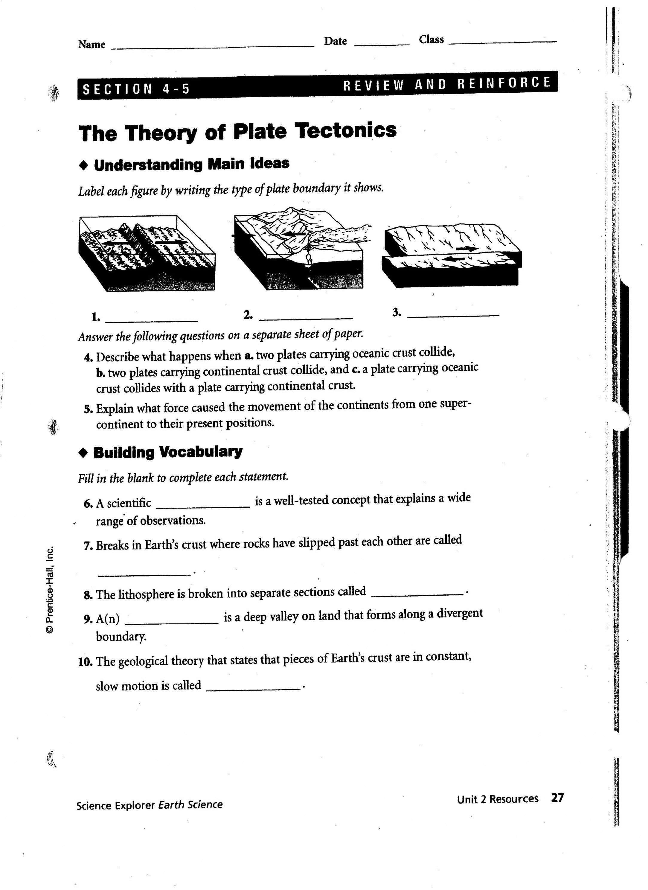 Volcanoes And Plate Tectonics Worksheet Answers — db-excel.com